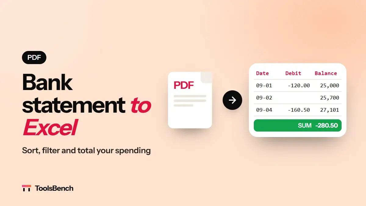 How to Convert a Bank Statement PDF to Excel